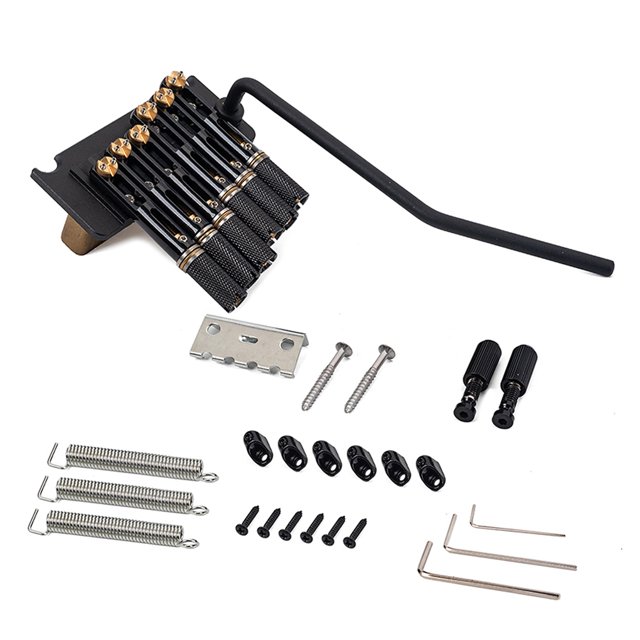 Naiovety Puente de trémolo de latón de 6 cuerdas, juego de sillín de gancho resistente al desgaste de alta densidad, cuello de guitarra eléctrica, Accesorios para instrumentos musicales Naiovety OD019930-01