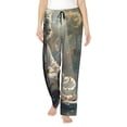 thumbnail image 1 of Balery Forest Meditating White Tiger Pantalones de pijama para mujer, pijamas ultraligeros, pantalones de estar por casa-Medium, 1 of 6