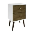 thumbnail image 2 of Manhattan Comfort Liberty Modern 2 Drawer Bedroom Nightstand, White/Rustic Brown, 2 of 7
