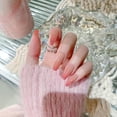 thumbnail image 4 of 24 Pcs Ongles Longs Pressés Dégradé Rouge Design Doux Style Couverture Complète Ongles, 4 of 7