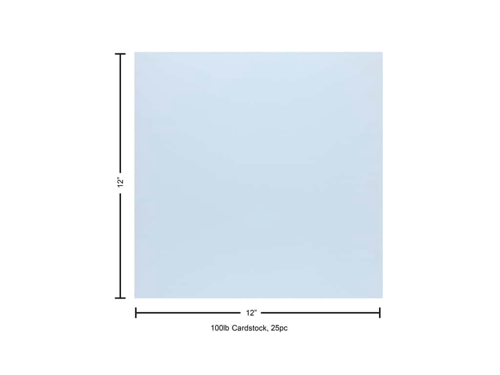 Paper Accents Cardstock 12"x 12" Heavyweight Smooth 100lb Blue Mist 25pc