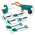 thumbnail image 2 of KOPPOP Kids Gardening Tool Set 7PCS with Wheelbarrow, gardening gifts Lightweight Plastic Short-Handle (28.3") for Garden, Patio, and Outdoor Use, Green, 2 of 6