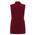 thumbnail image 4 of Cardigan Sans Manches Décontracté Couleur Unie Ouvert devant Long Gilet Élastique en Polyester Mode Rouge Vin S, 4 of 5