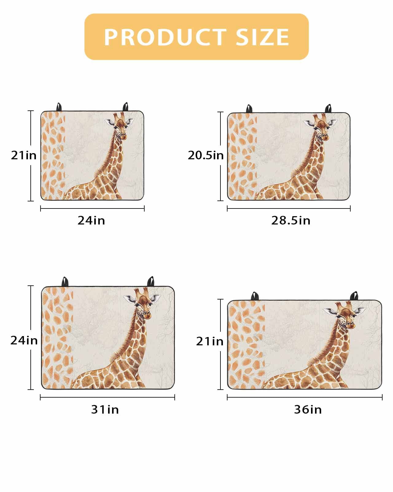 nqOlkjepod Large Induction Cooktop Protector Mat 24"x21", Vintage Giraffe Stove Top Covers for Electric Stove, Modern Art Animal Watercolor Decorative Stove Burner Cover Mats, Glass Top Stove Cover