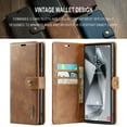 thumbnail image 6 of ELEHOLD Case For Samsung Galaxy S25 Edge , 2-in-1 Vintage Leather Wallet Case Magnetic Detachable Flip Folio Stand Slim Cover with Card Slots For Samsung Galaxy S25 Edge,Brown, 6 of 7