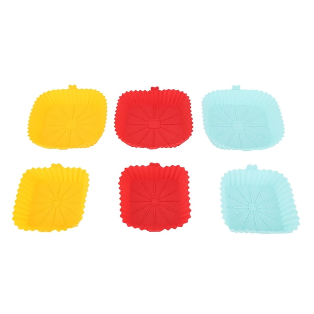 Revestimiento de silicona para freidora, 6 uds., reutilizable, cuadrado, antiadherente, resistente al calor, olla para freidora, cesta para hornear, repuesto de accesorios para freidora