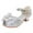 Silver, variant on Gubotare Kid Heels Girls Sandals Low Heel Dress Ankle Strap Wedding Party Shoes for Little Kid/Big Kid (Blue,Big Kids 3.5)