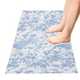 thumbnail image 5 of Haosy Blue White Stripes and Blue Flowers Bathroom Rugs Non Slip Absorbent Soft Plush Quick Dry Bath Mat, 39"x20", 5 of 8