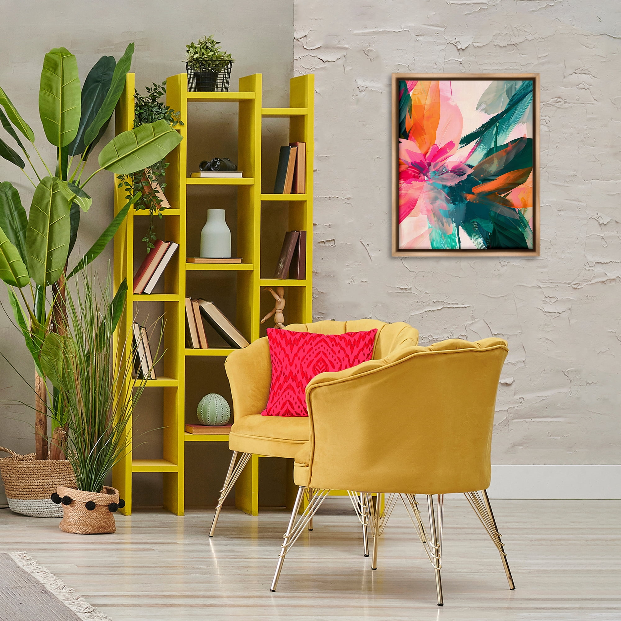Stupell Industries Streaked Opaque Abstract Abstract Painting Brown Floater Framed Canvas Art Print Wall Art, 17 x 21