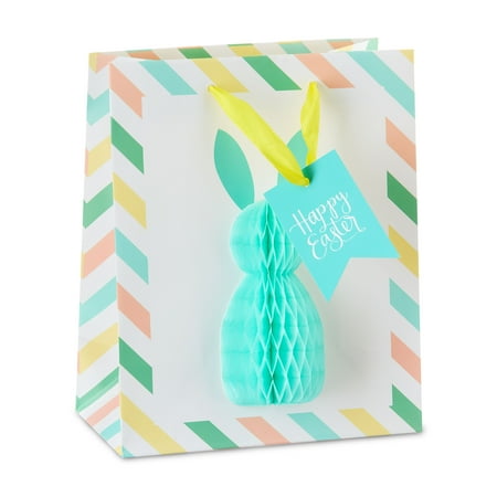 Honeycomb Bunny Gift Bag, Multicolor, 7" x 9", Easter by Way To Celebrate