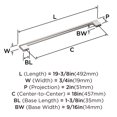 thumbnail image 4 of Amerock Versa 18 inch (457mm) Center-to-Center Polished Nickel Appliance Pull, 4 of 5