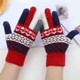 thumbnail image 6 of Dyfzdhu Women Men Knitted Gloves Winter Warm Print Outdoor Riding Driving Touch Screen Gloves Red, 6 of 8