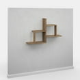thumbnail image 5 of Ada Home Decor Furniture 33.86" 2 Tier Light Walnut Webb Modern Wall Shelf, 5 of 7