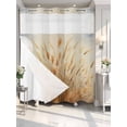 thumbnail image 4 of Wild Plant, No Hook Shower Curtain Waterproof, Bathroom Curtains with Snap in Liners and See Through Top Window, Vintage Botanical Leaves Yellow Hotel Style Bathtub Curtains Shower 72"Wx78"L, 4 of 8