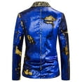 thumbnail image 4 of Herrnalise Men's Autumn And Winter Fashion Personality Sequins Casual Suit Jacket Blue, 4 of 4