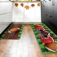 thumbnail image 5 of Fall Football Kitchen Rugs Set of 2, Autumn Touch Down Helmet Kitchen Mats Decor, Sport Game Day Rustic Floor Door Mat Home Decorations - 17x30 and 17x47 Inch, 5 of 5