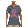 thumbnail image 2 of Wild Bobby Pink I'm A Breast Cancer Survivor Breast Cancer Awareness Women Graphic Tee, Charcoal, X-Large, 2 of 6