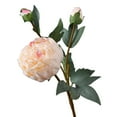 thumbnail image 2 of Artificial Peony Silk Flower Leaf Fake Peony Silk Flowers Long Stem 3-Head Vintage Peony Silk Flower for Home Garden Party Decor, 2 of 8