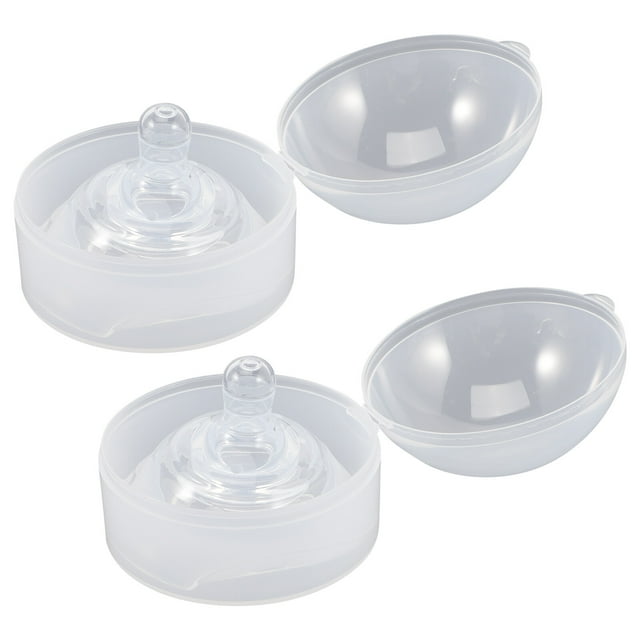 EeaseMX 2 juegos de protectores de pezones de silicona transparentes para lactancia materna con cajas