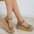 thumbnail image 6 of VerPetridure Women's Wedge Sandals Slip On Flatform With Inmitation Cork Bottom Straps, 6 of 8