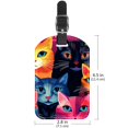 thumbnail image 6 of Square 2Pack PU Leather Cartoon Cat Cruise Luggage Tag with Privacy Cover and Name ID Tag for Travel Handbags Backpacks Luggage Tags, 6 of 6