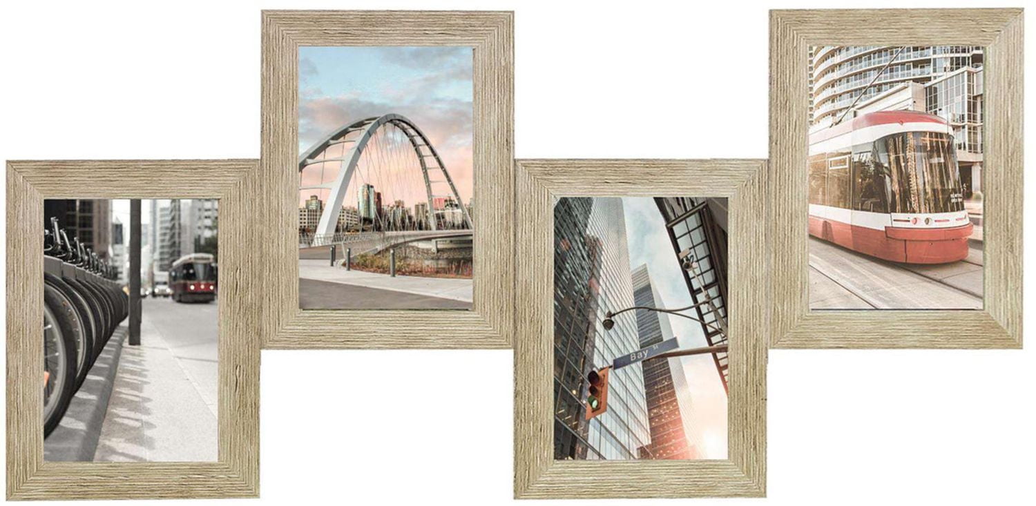 Hometrends Oldal Offset Collage Frame 4 Openings 21.25x10.25in, Collage frame 4 openings