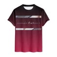 thumbnail image 4 of CONZONE Mens Tshirts Short Sleeve T-Shirts for Men Crew Neck Gradient Color Letter Graphic Casual Summer Tee Tops, 4 of 4