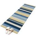 thumbnail image 2 of 2'x6' Rug Runners for Hallways Kitchen, Blue Yellow Striped Non Slip Entryway Beside Floor Carpet Runner, Farmhouse Stripes Vintage Washable Laundry Room Bedroom Throw Rugs Mat for Family Pet, 2 of 8