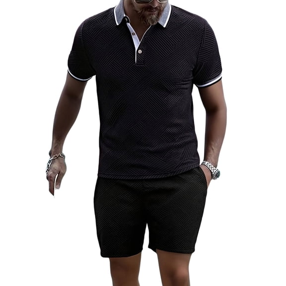 CLOISE 2 Piece Sets for Men Short Sleeve Big and Tall Matching Sets Beach Outfits T Shirts Shorts Vacation Clothes