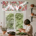 thumbnail image 6 of Cardinal Bird Rod Pocket Curtain Valance, Winter Poinsettia Berry Pine Cones Floral Farmhouse Window Valance for Living Room, Bedroom, Kitchen 42"W x 12"L, 6 of 9
