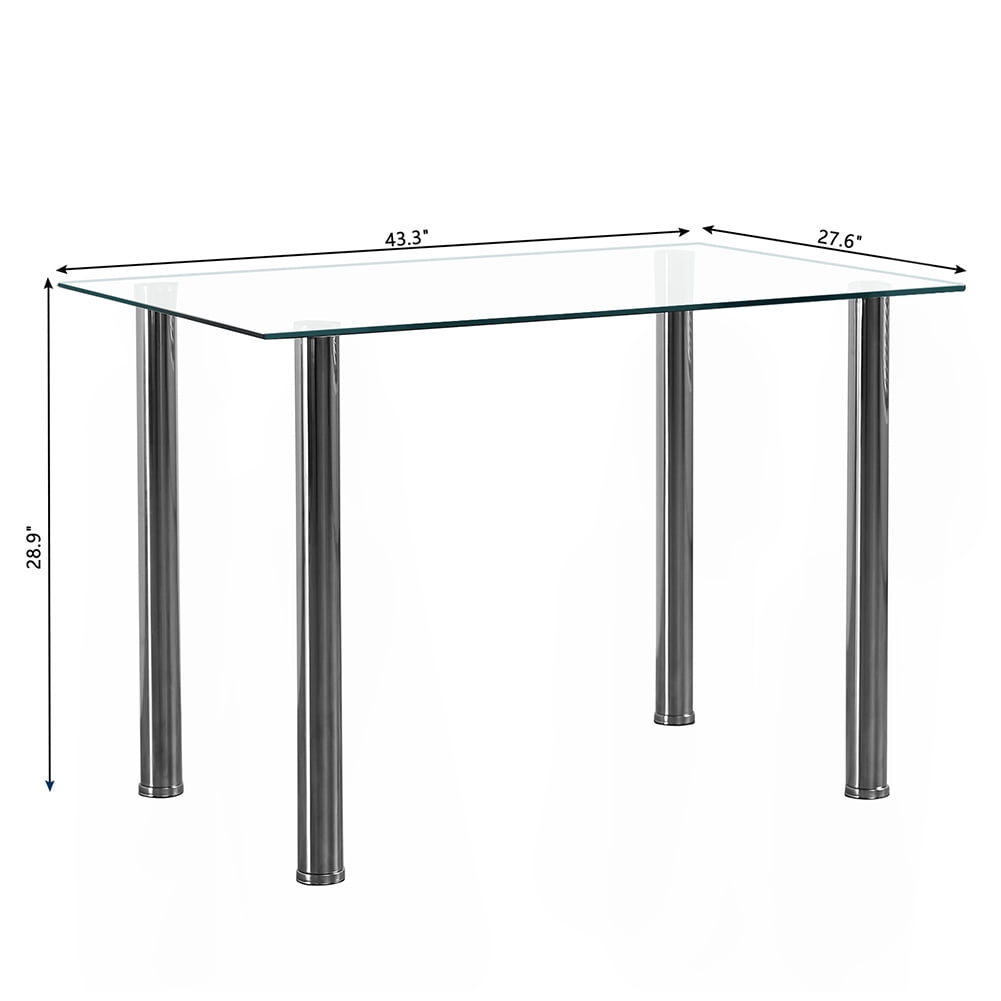 Kadyn 5Pcs Dining Table Set, Dining Table Set for 4, Kitchen Table Sets with 4 Chairs, Transparent