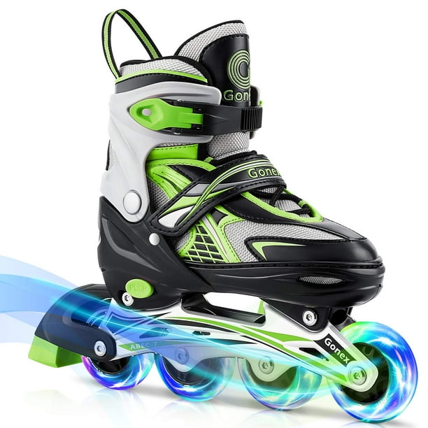 Patines en línea Gonex Green S para niñas y niños con ruedas iluminadas