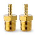 thumbnail image 1 of MAACFLOW Latón 1/4"" Macho NPT a 1/8"" Manguera ID Barb Manguera Adaptador Conector (Paquete de 2), 1 of 5