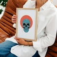 thumbnail image 4 of Blue skull II - Illustration Skull Pop Art Modern Art Psychedelic Surrealism Gothic Oak Framed Wall Art Print 12 x 18 inches, 4 of 15