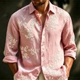 thumbnail image 2 of Men Floral Print Button up Shirts Casual Long Sleeve Slim Fit Blouse with Pocket Lightweight Bohemian Clothes, 2 of 5