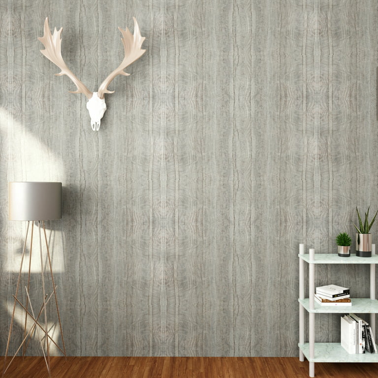 VEELIKE Grey Wood Contact Paper Wood Peel and Stick Cabinets