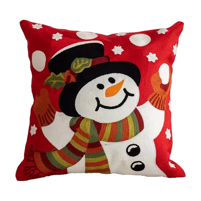 SDNall Outdoor Christmas Decorations, Christmas Pillowcase Christmas Tree and Christmas Snowflake Embroidery Pillowcase About 18 X 18 Inches Suitable for Christmas Decoration Home Decoration