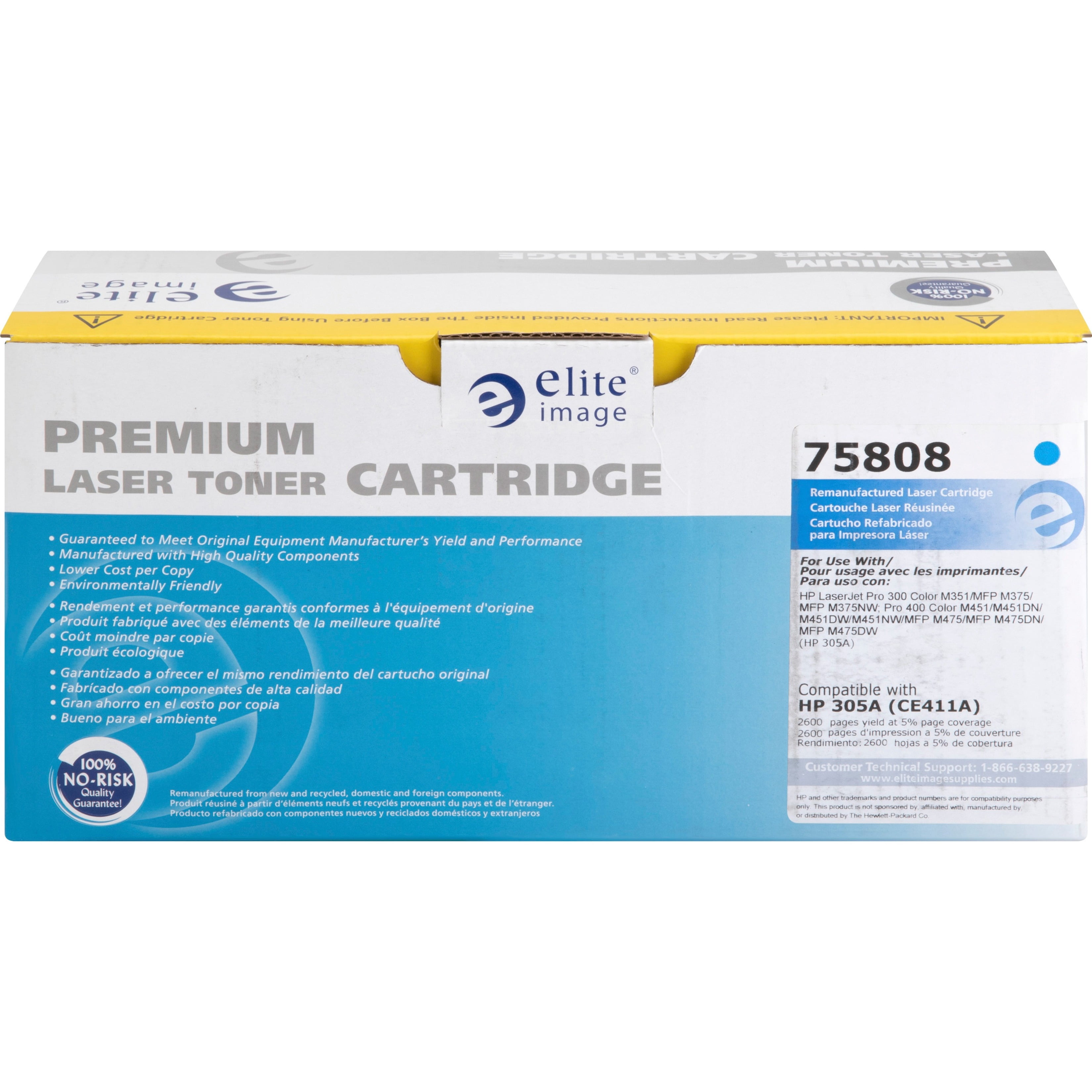 Elite Image, ELI75808, Remanufactured HP305A/305X Toner Cartridges, 1 Each