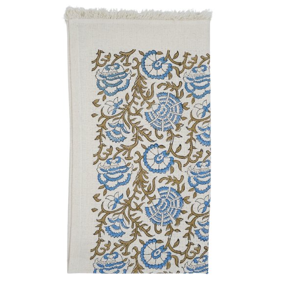 Lightweight & Durable Waffle Weave Towel with Hand Block Print by Fabdivine – 17" x 32", Set of 2, Vasundhra