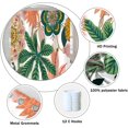 thumbnail image 5 of Boho Floral Bathroom Shower Curtain Tropical Green Leaves Pink Flowers Shower Curtain with Hooks Polyester Waterproof Fabric Mid Century Modern Home Shower Curtain Decorative, 72x84 Inch, 5 of 6