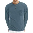 thumbnail image 1 of Playera Henley Casual Para Hombre Manga Larga Con Bolsillos, 1 of 3