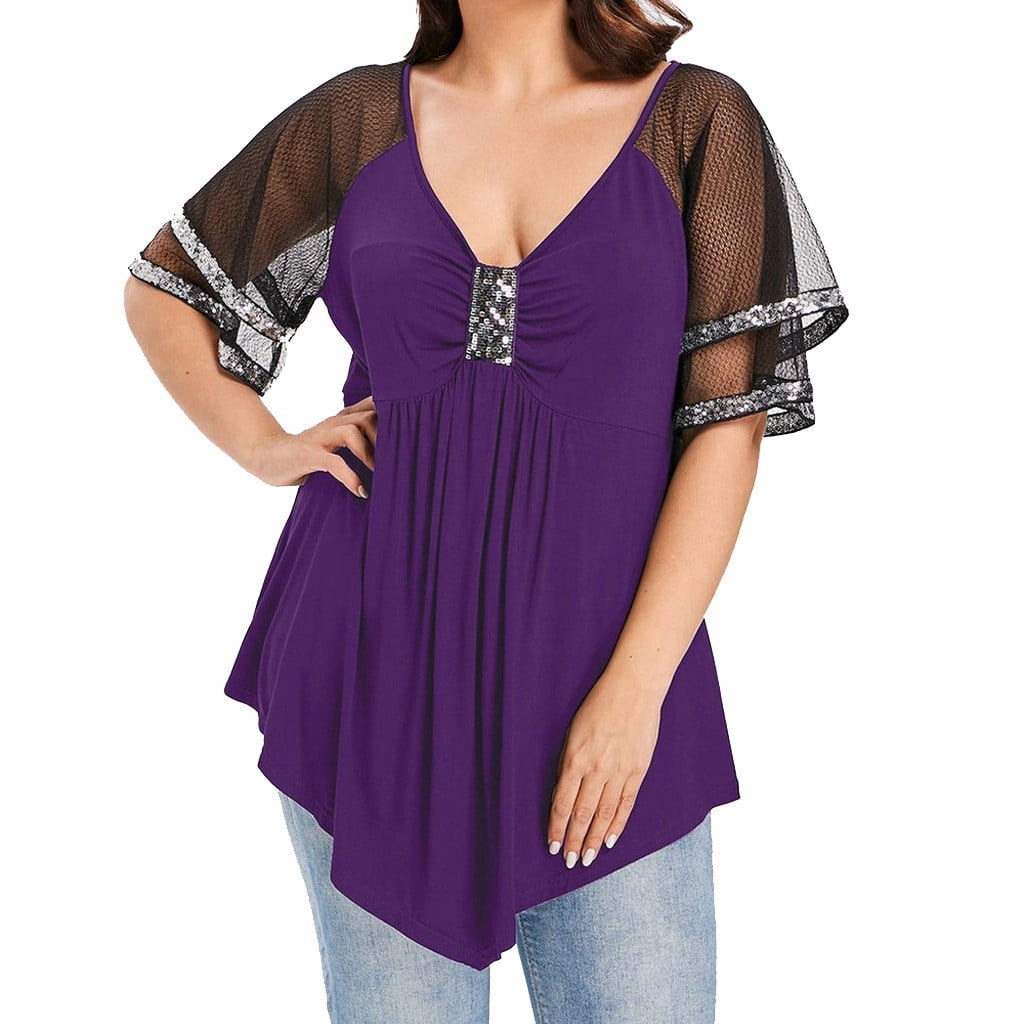 sparkly plus size tops