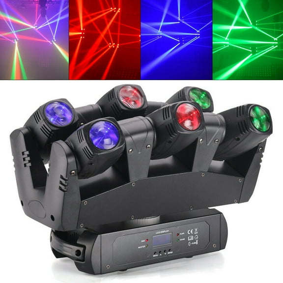 110W LED Moving Head Spider Light, 6 Head Beam Moving Head Lights RGBW DMX Automated Pan & Tilt DJ Stage Lighting Lamp for Disco Night Club Party Stage Shows Stage Party DJ Lighting Effect