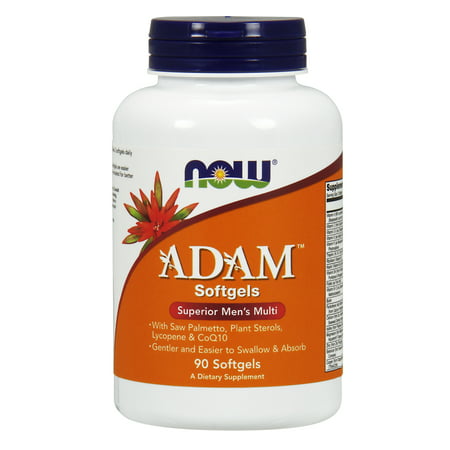NOW Supplements, ADAM™ Men's Multivitamin with Saw Palmetto, Plant Sterols, Lycopene & CoQ10, 90