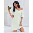 thumbnail image 2 of Ekouaer Cotton Nightgowns for Women Oversized Sleepshirt Tshirt Night Gown Short Sleeve Night Shirt Casual Soft Sleepwear, 2 of 6