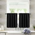 thumbnail image 1 of Xiao Hua Cortinas cortas de cocina - 76*92cm negras Cortinas cortas para ventana, cortinas con bolsillo para barra de 2 secciones para cocina, cortinas de tela de alta precisión y para ., 1 of 5