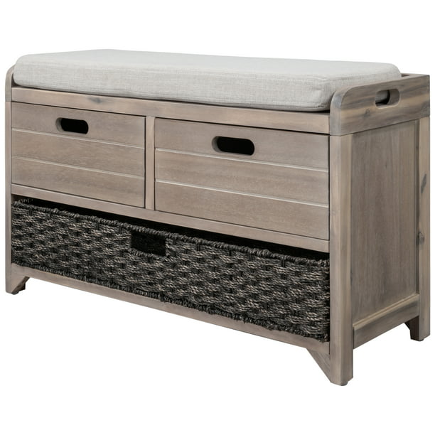 Abanopi Storage Bench Entryway Bench with Removable Basket and 2 ...