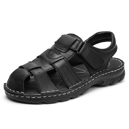

Men s Closed Toe Leather Shoes Outdoor Handmade Adjustable Summer Fisherman Beach Sandals for Men