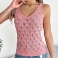 thumbnail image 5 of ATOYSOY Women's Relaxed Casual Shirts Slim Knitted Basic Tank Tops Solid Color Blouses Summer Clearance Sleeveless Pullovers Workout V Neck Button Tees Activewear Fashion Pink XL, 5 of 7