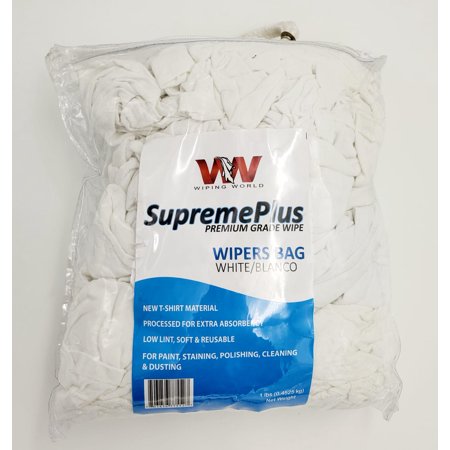 Premium White Knit Cotton T-Shirt Cloth Wiping Rags (1 Pound Bag ...